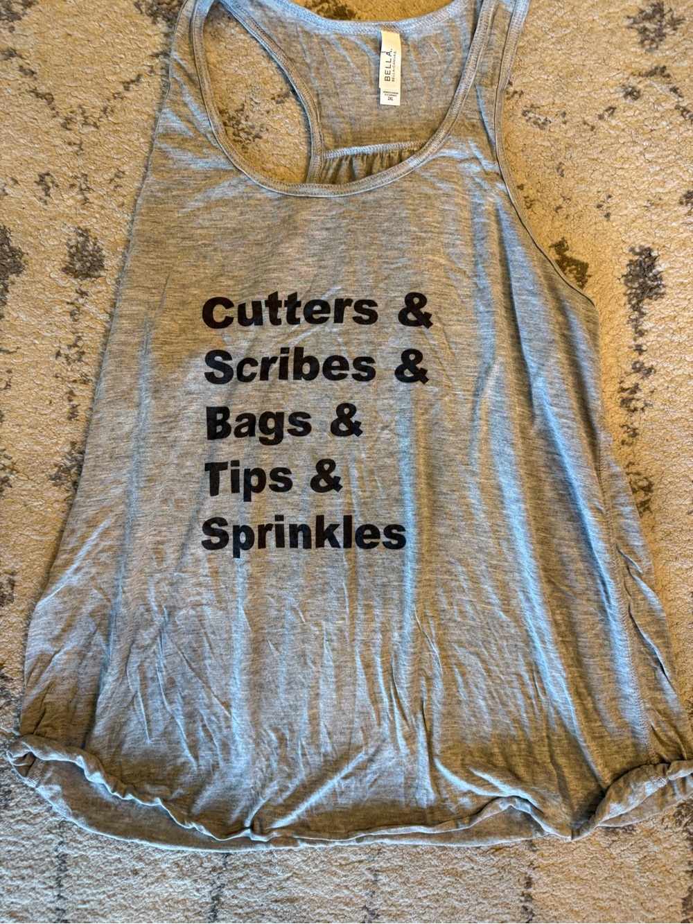 Gray Graphic Tank Top with Cookier List